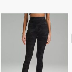 Lululemon Black Camouflage High-Waisted Leggings